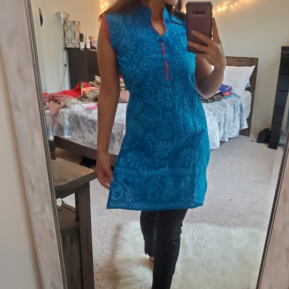 Blue Indian Kurta - Picture 3 of 4